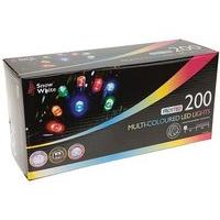 200 Frosted Multi-coloured LED Fairy Christmas Lights