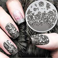 2016 latest version fashion pattern flower nail art stamping image tem ...