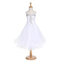 2017 ball gown tea length flower girl dress organza sleeveless sweethe ...