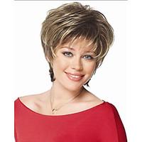 2015 New brown with Golden Blonde mixed lady Straight Short synthetic hair wigs