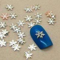 200PCS Snowflake Shape Slice Metal Nail Art Decoration