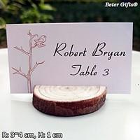20pcs - Wooden Place Card / Photo Holder R:3~4cm, H: 1cm Beter Gifts DIY Wedding