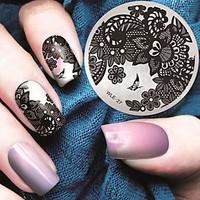 2016 Latest Version Fashion Pattern Lace Flower Nail Art Stamping Image Template Plates