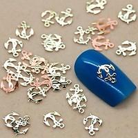 200pcs boat anchor shape metal slice golden nail art decoration