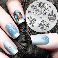 2016 latest version fashion christmas pattern nail art stamping image  ...