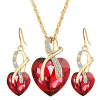 2017 Fashion Luxurious Love Crystal Heart Jewelry Sets For Women Necklace Earrings Jewelery Set Bridal Wedding Accessories