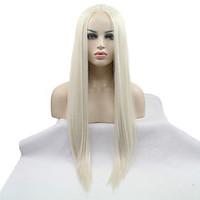 2017 Sylvia Synthetic Lace Front Wig Light Blonde Straight Heat Resistant Synthetic Wigs