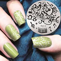 2016 Latest Version Fashion Pattern Music Note Nail Art Stamping Image Template Plates