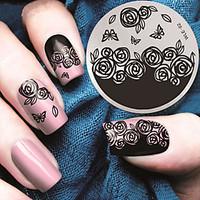 2016 Latest Version Fashion Pattern Rose Flower Nail Art Stamping Image Template Plates