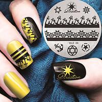 2016 Latest Version Fashion Pattern Boat Anchor Nail Art Stamping Image Template Plates