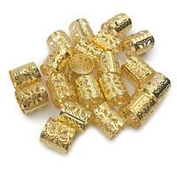 20pcs dreadlock beads adjustable hair braid cuff clip 8mm hole golden  ...