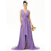 2017 LAN TING BRIDE Asymmetrical V-neck Bridesmaid Dress - Open Back Sleeveless Chiffon