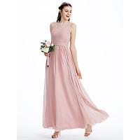 2017 LAN TING BRIDE Ankle-length Boat Neck Bridesmaid Dress - Beautiful Back Sleeveless Chiffon Lace