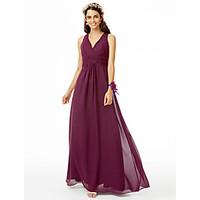 2017 LAN TING BRIDE Floor-length V-neck Bridesmaid Dress - Open Back Sleeveless Chiffon