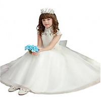 2017 ball gown floor length flower girl dress lace tulle short sleeve  ...