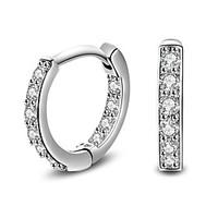 2017 Fashion Noble 18K White Gold AAA Zircon Hoop Earrings Party Jewelry For Women