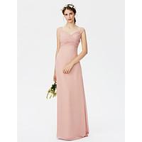 2017 LAN TING BRIDE Floor-length Straps Bridesmaid Dress - See Through Elegant Sleeveless Chiffon