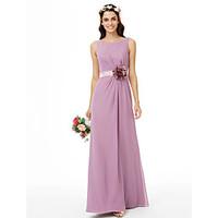 2017 LAN TING BRIDE Floor-length Jewel Bridesmaid Dress - Beautiful Back Floral Sleeveless Chiffon