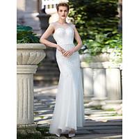 2017 Trumpet / Mermaid Wedding Dress - Elegant Luxurious Sparkle Shine Floor-length Jewel Tulle with Beading Sash / Ribbon Sequin