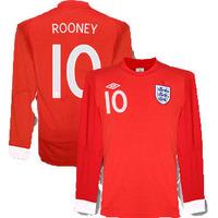 2010-11 England World Cup Long Sleeve Away Shirt (Rooney 10)