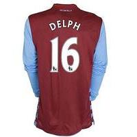 2010-11 Aston Villa Nike Long Sleeve Home Shirt (Delph 16)