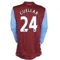 2010 11 aston villa nike long sleeve home shirt cuellar 24