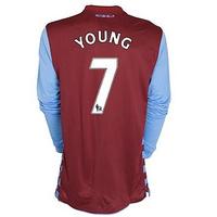 2010 11 aston villa nike long sleeve home shirt young 7