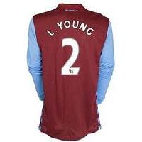 2010-11 Aston Villa Nike Long Sleeve Home Shirt (L. Young 2)