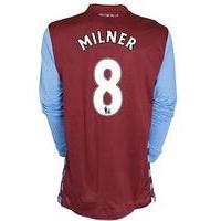 2010-11 Aston Villa Nike Long Sleeve Home Shirt (Milner 8)