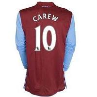 2010 11 aston villa nike long sleeve home shirt carew 10