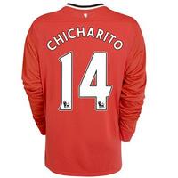 2011-12 Man Utd Nike Long Sleeve Home Shirt (Chicharito 14) - Ki