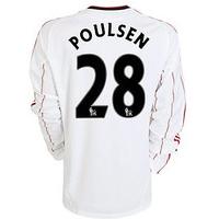 2010-11 Liverpool Long Sleeve Away Shirt (Poulsen 28) - Kids