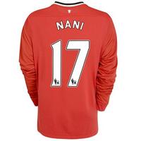 2011-12 Man Utd Nike Long Sleeve Home Shirt (Nani 17) - Kids