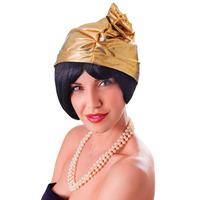 20\'s Gold Ladies Cloche Hat