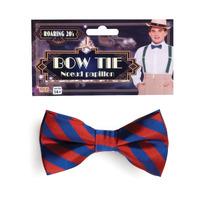 20\'s Red & Blue Striped Bow Tie