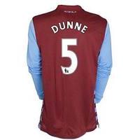 2010-11 Aston Villa Nike Long Sleeve Home Shirt (Dunne 5)