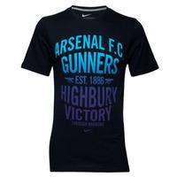 2010 11 arsenal nike core printed tee black