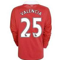 2010 11 man utd nike long sleeve home shirt valencia 25 kids