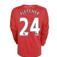 2010-11 Man Utd Nike Long Sleeve Home Shirt (Fletcher 24) - Kids