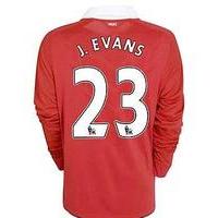 2010-11 Man Utd Nike Long Sleeve Home Shirt (J. Evans 23) - Kids