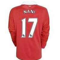 2010-11 Man Utd Nike Long Sleeve Home Shirt (Nani 17) - Kids