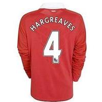 2010 11 man utd nike long sleeve home shirt hargreaves 4 kid