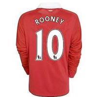 2010-11 Man Utd Nike Long Sleeve Home Shirt (Rooney 10) - Kids