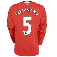 2011-12 Man Utd Nike Long Sleeve Home Shirt (Ferdinand 5) - Kids