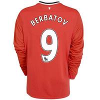 2011-12 Man Utd Nike Long Sleeve Home Shirt (Berbatov 9) - Kids