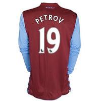 2010-11 Aston Villa Nike Long Sleeve Home Shirt (Petrov 19)