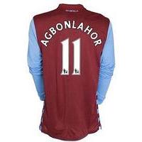 2010-11 Aston Villa Nike Long Sleeve Home Shirt (Agbonlahor 11)