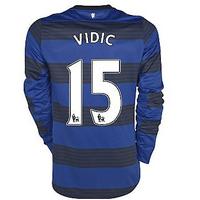 2011-12 Man Utd Nike L/S Away Shirt (Vidic 15) - Kids