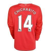2010-11 Man Utd Nike Long Sleeve Home Shirt (Chicharito 14) - Ki