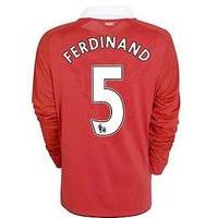 2010-11 Man Utd Nike Long Sleeve Home Shirt (Ferdinand 5) - Kids